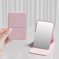 Mini espejo portátil de mano para maquillaje, espejo plegable ajustable para uso en dormitorio, mesa y oficina - details 1