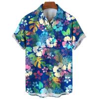 Camisa de playa informal de manga corta para hombre, cuello de planta y vaca, ropa de vacaciones hawaiana, novedad de verano - details 7