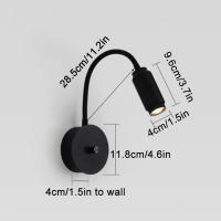 Luces LED de pared regulables, interruptor de perilla negra con ajuste de ángulo de haz de 15 °, 30 °, 45 °, 3W, 5W, 7W, 10W, lámpara LED de cuello de cisne para mesita de noche - details 1