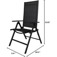 Silla plegable de aluminio Korfu, 67 x 59 x 113 cm, Carbón - details 39