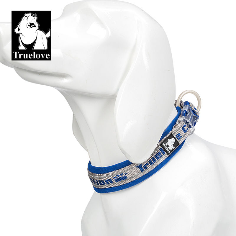 Truelove-Collar de nailon reflectante para mascotas, hebilla Duraflex resistente, para perros pequeños, gatos y grandes, para viajar, correr, caminar a campo traviesa, TLC50121