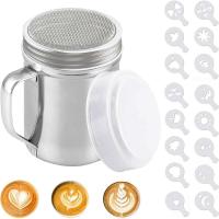 Tamiz vibratorio de suelo de cacao para condimentos con recipiente y mango de acero inoxidable, tamiz de café en polvo de azúcar, herramienta de cocina - details 0