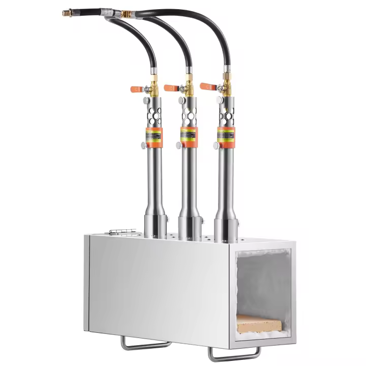 SucceBuy Forja de propano portátil, forja de herrador de 3 quemadores, 2600 ℉   Herramienta y fabricación de cuchillos, forja a gas de herrería, equipo de forja cuadrado de acero inoxidable de gran capacidad para trabajos de metal - 1