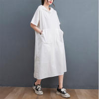 Elegante Vestido Oversize de Verano Manga Corta, Ajuste Suelto, Moda Vintage Negro para Mujeres - details 3