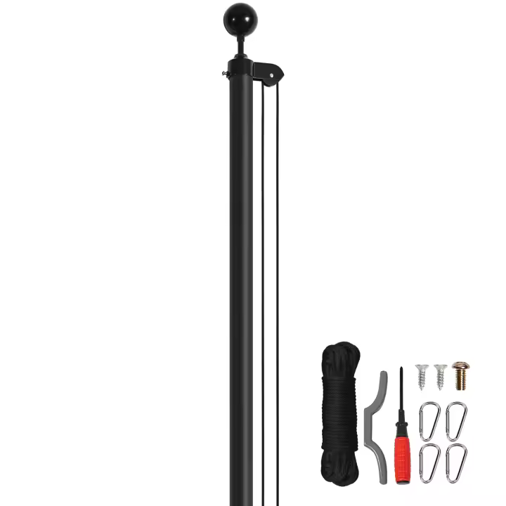 SucceBuy Kit de mástil de bandera, aleación de aluminio para suelo exterior, accesorios profesionales - 1