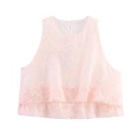 PB & ZA 2025 versión de globo textura sin mangas suelta estilo dulce tops simples novedad de verano ropa de mujer - details 1