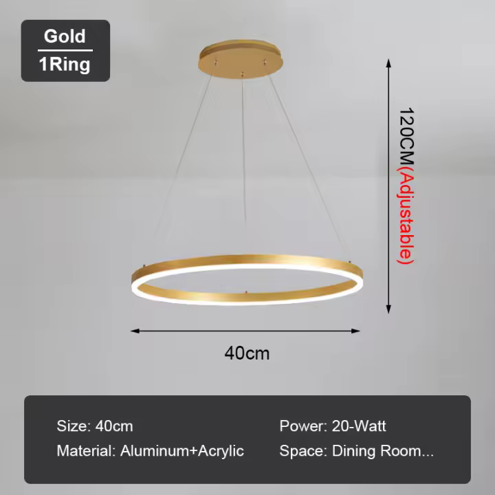 LEFANGXING Luces Colgantes LED Lámpara de Estair de Aluminio para Sala de Estar - 1