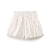 BUNO-Conjunto de verano bordado calado dulce conjunto de dos piezas para mujer con ribete de volantes corbata delantera sin mangas top de tiras y pantalones cortos conjunto combinado - details 5