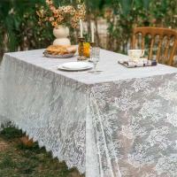 Mantel de campo blanco Ense bodas, mantel de recepción bordado vintage, decoración bohemia para vacaciones, - details 5