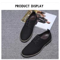 Zapatos informales de gamuza para hombre, calzado con cordones, Oxford azul, planos, transpirables, talla grande 38-48 - details 23