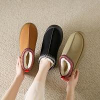 New Winter Retro Women Snow Warm Suede Leather Lazy Loafers Boots Shoes Woman Lady Female Flat Bottine Botas Boots Mujer Shoes - details 1