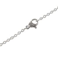 Cadena de joyería para mujer, collar de acero inoxidable "O", plateado, 2 mm de ancho, 65 cm de largo - details 6