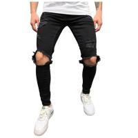 Jeans de Ajuste Delgado para Hombres Comodidad en Denim Desgastado Estilo Streetwear en Pantalones Grande y Estilo Punk Y2k - details 3
