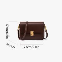 Bolso Cruzado para Mujer - Bolso Pequeño Cuadrado Minimalista con Cierre Magnético, Elegante Bolso de Mano para Uso Diario y Formal, Bolso de Cuero de Segunda Capa Duradero con Forro de Poliéster - Oficina, Fiesta, Salidas Informales - Fácil Mantenimiento - details 8