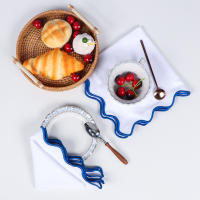 Servilletas de algodón bordadas de un solo lado, manteles individuales lavables, decoración navideña para mesa de boda, Hotel y hogar, 2 piezas/4 piezas - details 7