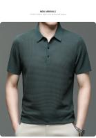 polos hombre manga corta ropa hombre día del padreVerano Nuevo Hombre Lop-up Hollow Polo de manga corta Camiseta Ice Silk Transpirable Negocios Moda Camiseta Hombre Marca Ropa - details 28