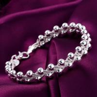 Pulsera de Plata de Ley 925 para Mujer, De Fiesta regalo, exquisita Cadena Cruzada con vintage Cuenta, joyería de Boda en Fashion - details 1