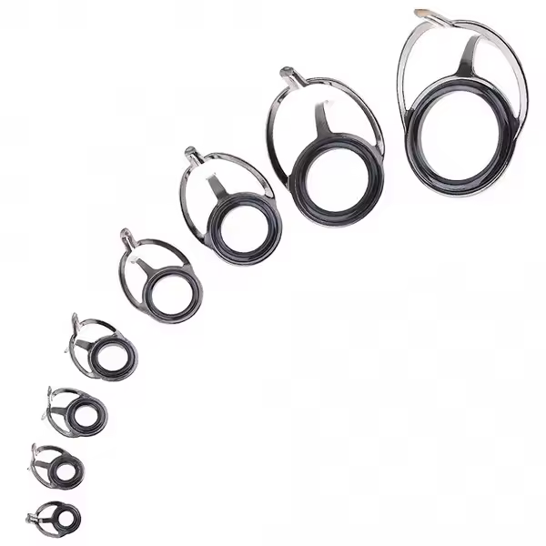 Kit de Reparación de Caña de Pescar 8 Piezas Guías de Caña Ovales Anillos de Línea Bricolaje Mixed Size Double Leg Rings Normal Goods Made in China - 1