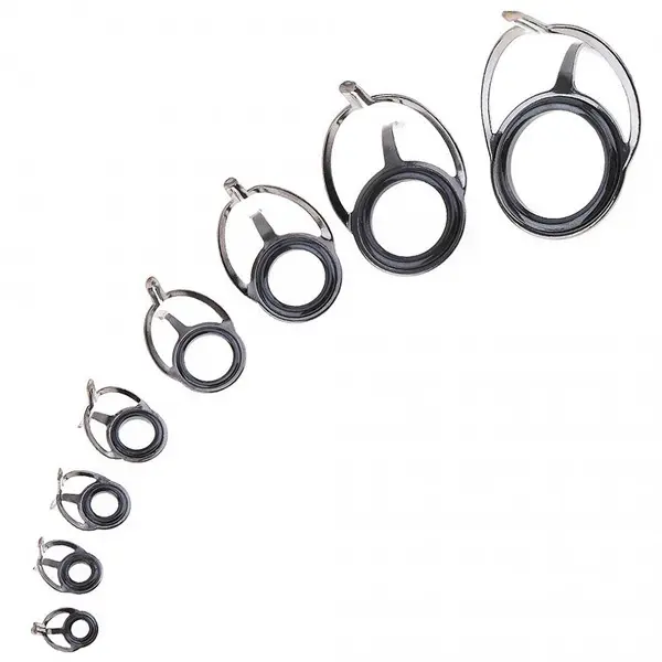 Kit de Reparación de Caña de Pescar 8 Piezas Guías de Caña Ovales Anillos de Línea Bricolaje Mixed Size Double Leg Rings Normal Goods Made in China - 1