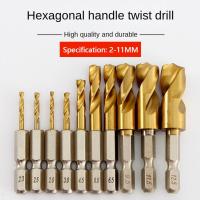 Broca helicoidal de acero inoxidable, abridor de agujeros de vástago hexagonal ultracorto, taladro especial para madera y Metal, 2-11MM, nuevo - details 0
