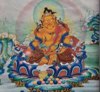 Dios amarillo tradicional de la riqueza Buda Thangka pintura colgante Xizang imitación pintada a mano sala de estar familiar tibetana - details 1