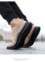 Zapatos para correr para hombre, zapatillas de deporte con calcetines tejidos, zapatos planos sin cordones para primavera y verano, mocasines de talla grande para hombre, zapatos planos deportivos de tenis - details 23