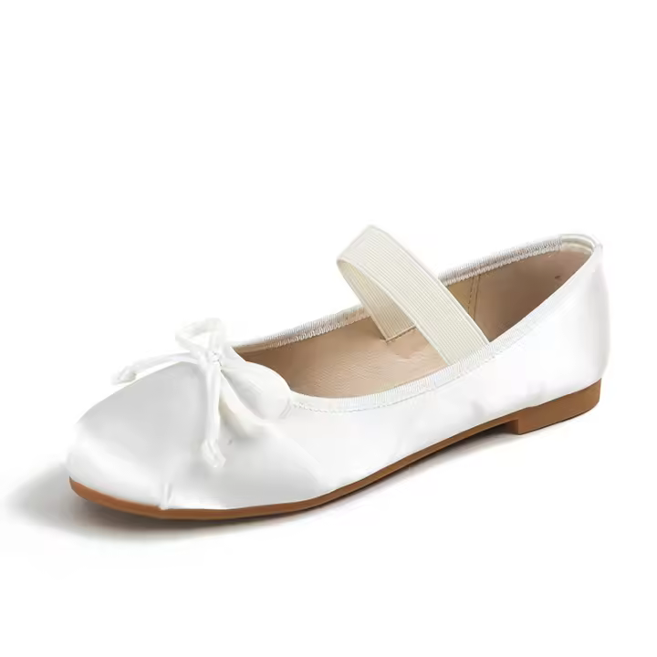 Zapatillas de ballet planas retro francesas con arco y boca poco profunda - 1