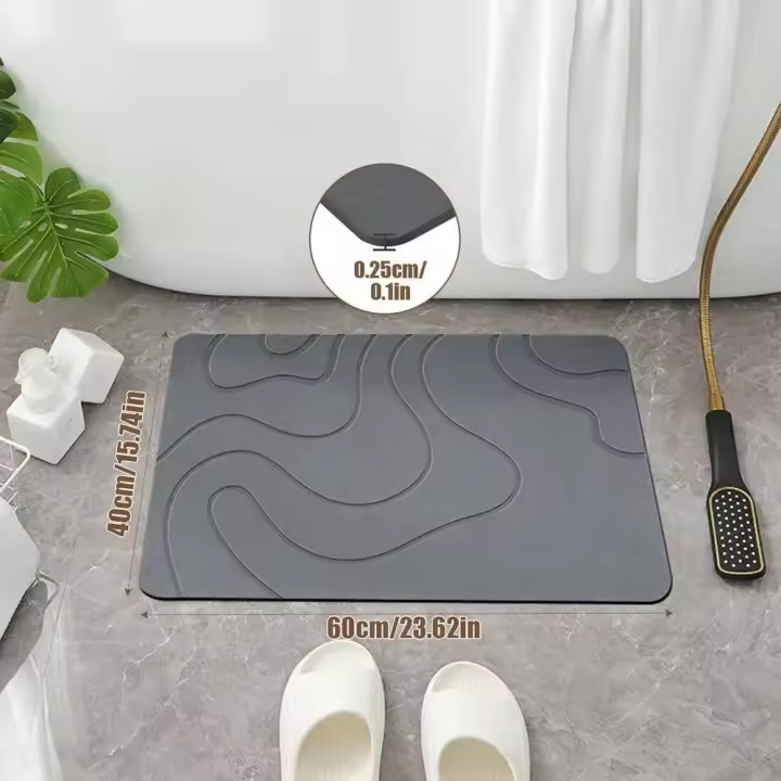 Alfombra de Baño de Piedra de Diatomea de Secado Rápido Absorbente y Lavable para Entrada y Pasillo - 1
