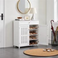 Mueble Zapatero de 2 Puertas Armario de 4 Niveles para Zapatos Mueble Auxiliar con Cajón y Estantes Ajustables para Entrada de Salón 78 x 37 x 86 cm Blanco - details 3