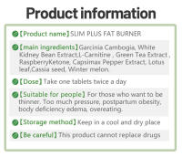 Slim Plus Fat Burner Tableta de desintoxicación saludable Pastillas adelgazantes - details 1
