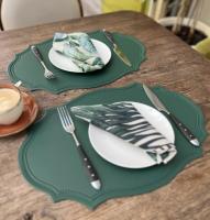 Elegante Juego de Manteles de Comedor de Cuero Falsio 1/4/6PCS Diseño de Forma PU - details 6