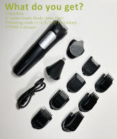 Kit de aseo para barba con cortapelos, maquinilla de afeitar eléctrica, resistente al agua IPX7, para bigote, cara, bolas, nariz, oreja, recortadora corporal - details 6