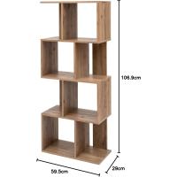 Estantería decorativa/estantes flotantes/Estantería de madera/Estantería con 4 estantes, oficina,modular, sala de estar, biblioteca - Display Shelf SRK-W3 - Marrón ceniza - details 44