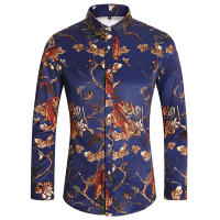 Camisa de Moda de Otoño Impresión Digital Casual Camisa de Negocios de Manga Larga - details 33
