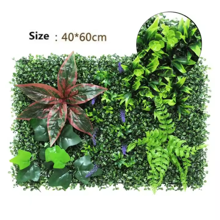 Paredes Artificiales Verdes Decoración de Jardín de Estilo Tropical con Plantas Falsas - 1