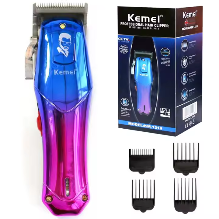 Kemei-cortadora de pelo eléctrica para hombre, máquina de corte de pelo ajustable, recargable, Original - 1