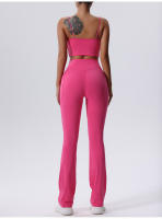 Conjunto deportivo de dos piezas para mujer, sujetador de yoga y polainas, material de nailon/spandex - details 5