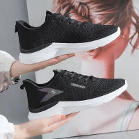 Zapatos de malla sólida para mujer 2025 transpirables con punta redonda, zapatillas deportivas tejidas por inyección - details 4