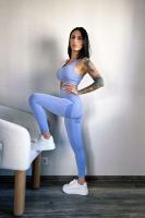 Conjunto de 2 uds de Yoga para mujer, sujetador con espalda hueca + pantalones cortos deportivos para levantamiento de cadera, conjunto de gimnasio sin costuras, ropa deportiva, chándal - details 1