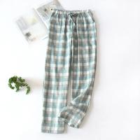 Pantalones de Pijama Informales para Hombre Ropa de Dormir de Algodón Suave con Cordón - details 5