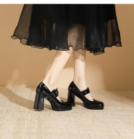 Zapatos Mary Jane de tacón alto con punta cuadrada, hebilla y tacón grueso. - details 8