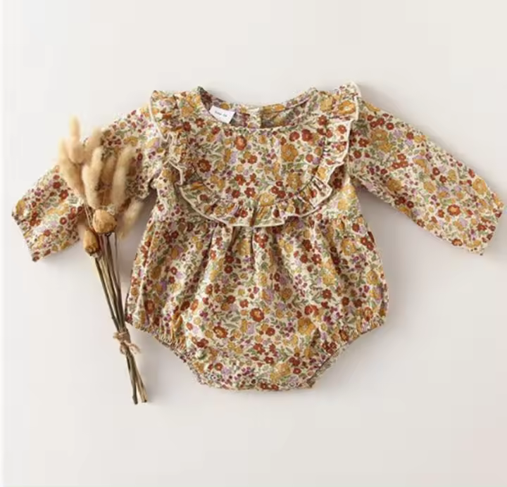 Ropa Floral para bebé, mono de manga larga para recién nacido, Mono para niña de 0 a 24 meses, ropa infantil - 1