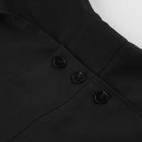 Vestido negro estilo traje diseño de viaje sentido elegante falda corta de moda para mujer - details 13