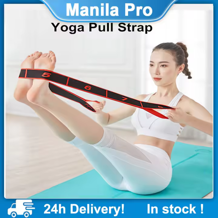 Banda elástica plegable para Yoga, cinturón de 8 secciones, portátil, para ejercicio, baile, Pilates, F - 1