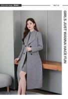 Abrigo grueso de lana para mujer, abrigo sobre la rodilla, cuello grueso de gran tamaño, extra largo, otoño e invierno, 2022 - details 3