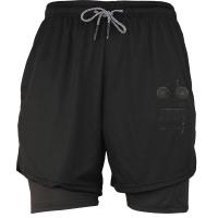 Pantalones cortos de entrenamiento para hombre 2 en 1 de doble capa de secado rápido para correr, Fitness, ropa activa atlética, estilo de patrón de camuflaje - details 5