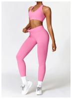 Mallas de Yoga para mujer, pantalones deportivos sin costuras de cintura alta, con realce de caderas, para entrenamiento y correr - details 9