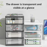 Caja de Almacenamiento de Escritorio Transparente con Cajón Organizador de Mesa de Altura - details 0