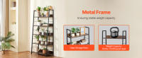 SucceBuy Estantería de metal, estantería industrial de 5 niveles, estantería de almacenamiento vintage rústica alta y ancha con estantes abiertos, estantería de exhibición independiente, para sala de estar, dormitorio y oficina - details 1