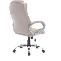 Silla sillón de Oficina Estudio Alta Gama tapizado en Piel sintética, Color Beige taupé. - details 4